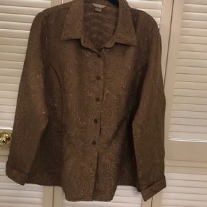 CHRISTOPHER & BANKS- Gold blouse size: XL